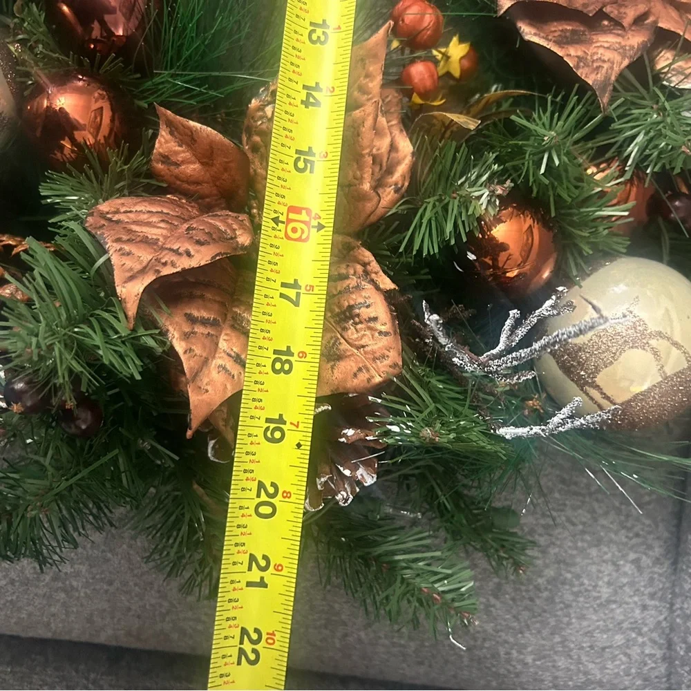 Festive Green and Brown Christmas Holiday Wreath